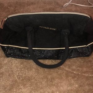 Victoria Secret black sparkly make up bag